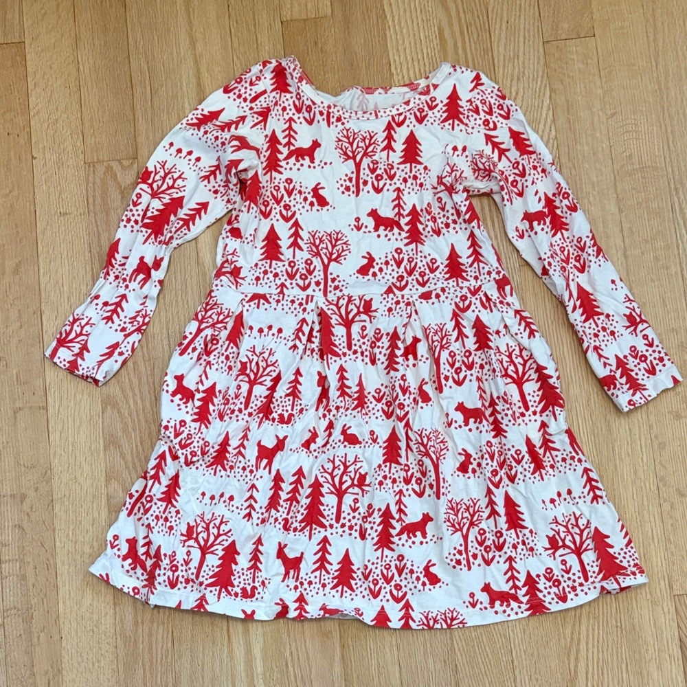 Red and White Kids Casual Dress